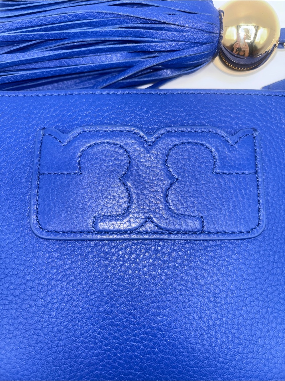 Tory Burch Royal Blue Leather Crossbody with Tassel Charm - Picture 6 of 10